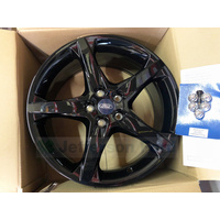 Ford Lz Focus Alloy Wheels 5 Spoke 18"" X 8 Black Panther W/ Cap Nuts