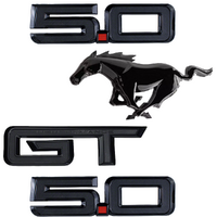 Ford Mustang Black Badges Kit 5.0 Pony & GT Performance Badges 2024-Onwards