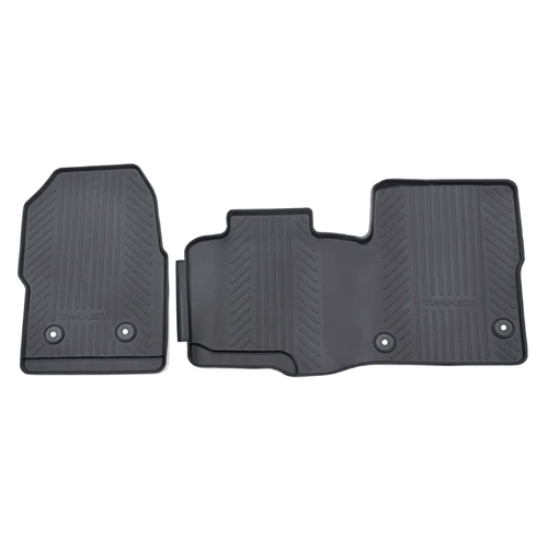 Ford Front Contour Rubber Mats with Transit Logo for Transit Custom VN 