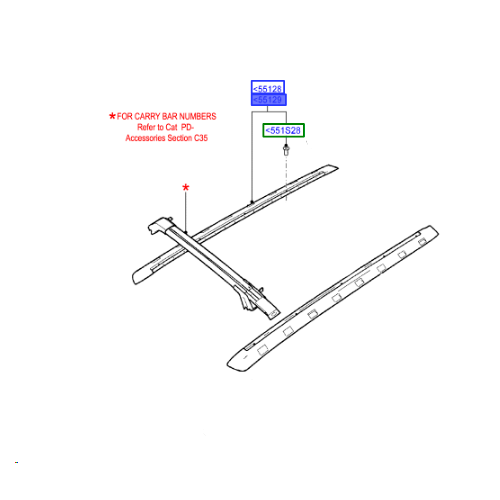 Ford Roof Rack Side Rail LH for Territory SZ/SZ MKII 
