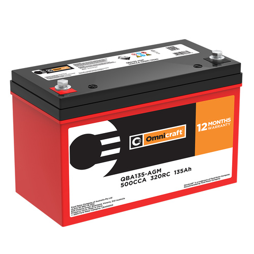Omnicraft Premium C12-120XDA Battery 500CCA 320RC 135AH 12V AGM Deep Cycle Battery