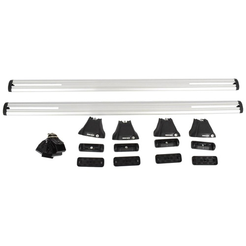 Ford Rhino Vortex Roof Rack Silver 2 Carry Bars For Ranger PX MKII MKIII Double Cab