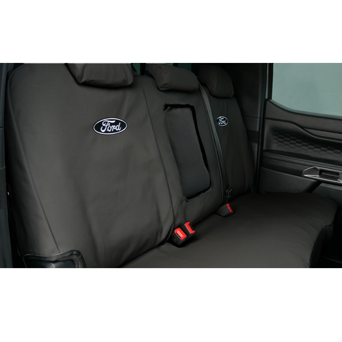 Ford Black Duck Rear Seat Covers Black for Ranger Super Duty Double Cab 08/2025-Onwards