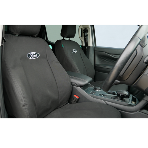Ford Ranger Super Duty Front Black Duck Seat Covers for Double Cab & Super Cab 08/2025-Onwards