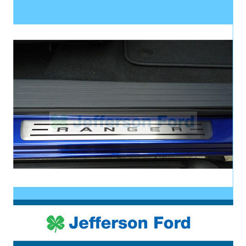 Ford PX Ranger Logo Stainless Steel Front Scuff Plates Double / Crew Cab