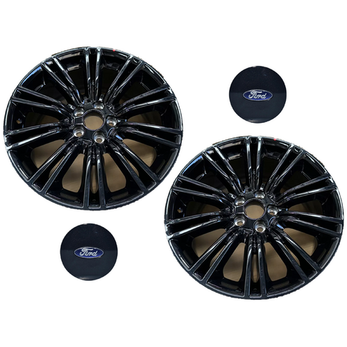Ford 19" X 9 Set of 2 Black Rear Alloy Wheels Fgx W/Cap