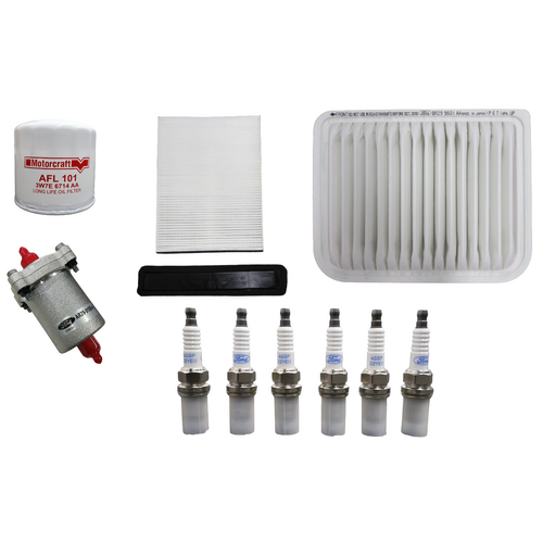 Ford Falcon Gas Service Kit- Oil, Air, Fuel, Cabin Filters & Spark Plugs
