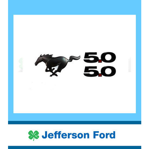Ford Mustang Badge Emblem Set Carbon Black 2015 Onward Pony 5.0 V8